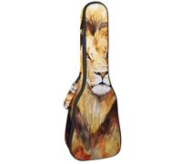 VAPOKF Custodia per ukulele, custodia per ukulele soprano tenore concerto 58 cm spessore 10 mm morbido imbottito cinghie regolabili Gig Bag, due leoni, Multi, 25.9x9x3.1in/66x23x8cm