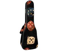 VAPOKF Custodia per ukulele, custodia per ukulele soprano tenore concerto 58 cm spessore 10 mm morbido imbottito cinghie regolabili Gig Bag, Casino Dices, Multi, 25.9x9x3.1in/66x23x8cm