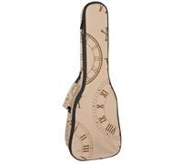 VAPOKF Custodia per ukulele, custodia per ukulele soprano tenore concerto 58 cm spessore 10 mm morbida imbottita cinghie regolabili Gig Bag, orologi con numeri romani, Multi, 25.9x9x3.1in/66x23x8cm