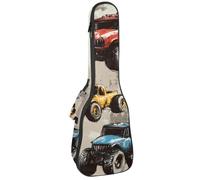 VAPOKF Custodia per ukulele, custodia per ukulele soprano tenore concerto 58 cm spessore 10 mm morbida imbottita cinghie regolabili Gig Bag, Grunge Monster Cars, Multi, 25.9x9x3.1in/66x23x8cm