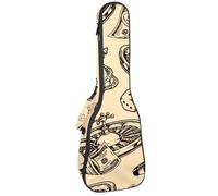 VAPOKF Custodia per ukulele, custodia per ukulele soprano tenore concerto 58 cm spessore 10 mm morbido imbottito cinghie regolabili Gig Bag, ruota roulette corona chip dadi e rosa, Multi,
