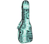 VAPOKF Custodia per ukulele, custodia per ukulele soprano tenore concerto 58 cm spessore 10 mm morbido imbottito cinghie regolabili borsa da concerto bike shop club poster, Multi,