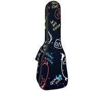 VAPOKF Custodia per ukulele, custodia per ukulele soprano tenore concerto 58 cm spessore 10 mm morbida imbottita cinghie regolabili Gig Bag, Joystick Game Over Slogan, Multi, 25.9x9x3.1in/66x23x8cm