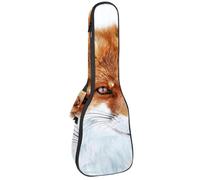 VAPOKF Custodia per ukulele, custodia per ukulele soprano tenore concerto 58 cm spessore 10 mm morbida imbottita cinghie regolabili Gig Bag, Fox Portrait, Multi, 25.9x9x3.1in/66x23x8cm