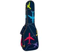 VAPOKF Custodia per ukulele, custodia per ukulele soprano tenore concerto 58 cm spessore 10 mm morbido imbottito cinghie regolabili Gig Bag, Airplane Fly in the Sky, Multi, 25.9x9x3.1in/66x23x8cm