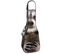 VAPOKF Custodia per ukulele, custodia per ukulele soprano tenore concerto 58 cm spessore 10 mm morbida imbottita cinghie regolabili Gig Bag, ritratto di simpatico procione divertente, Multi,