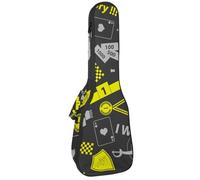 VAPOKF Custodia per ukulele, custodia per ukulele soprano tenore concerto 58 cm spessore 10 mm morbida imbottita cinghie regolabili Gig Bag, simboli della vittoria, Multi, 25.9x9x3.1in/66x23x8cm