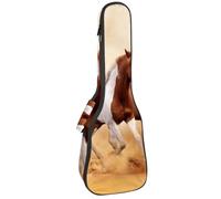 VAPOKF Custodia per ukulele, custodia per ukulele soprano tenore concerto 58 cm spessore 10 mm morbido imbottito cinghie regolabili Gig Bag, cavalli che corrono nella polvere, Multi,