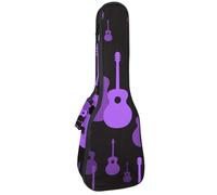 VAPOKF Custodia per ukulele, custodia per ukulele soprano tenore concerto 58 cm spessore 10 mm morbida imbottita tracolla regolabile borsa da concerto strumento classico motivo viola, Multi,