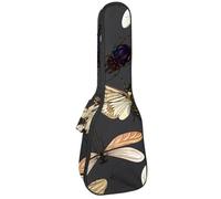 VAPOKF Custodia per ukulele, custodia per ukulele soprano tenore concerto 58 cm spessore 10 mm morbido imbottito cinghie regolabili Gig Bag, insetto volante, farfalle, coleotteri, libellula, Multi,