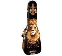 VAPOKF Custodia per ukulele, custodia per ukulele soprano tenore concerto 58 cm spessore 10 mm morbido imbottito cinghie regolabili Gig Bag, Leoni e fiori etnici, Multi, 25.9x9x3.1in/66x23x8cm