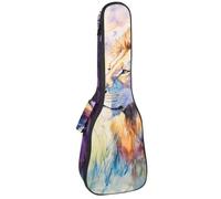 VAPOKF Custodia per ukulele, custodia per ukulele soprano tenore concerto 58 cm spessore 10 mm morbido imbottito cinghie regolabili borsa concerto acquerello due leoni, Multi, 25.9x9x3.1in/66x23x8cm