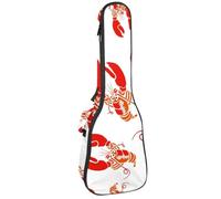VAPOKF Custodia per ukulele, custodia per ukulele soprano tenore concerto 58 cm spessore 10 mm morbido imbottito cinghie regolabili borsa da concerto animale oceano aragosta, Multi,