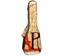 VAPOKF Custodia per ukulele, custodia per ukulele soprano tenore concerto 58 cm spessore 10 mm morbida imbottita cinghie regolabili Gig Bag, Torre di Parigi con fiori vintage, Multi,