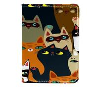 VAPOKF Cute Cats Colorful Pattern Passaporto Titolare Viaggio Portafoglio In Pelle Carta Caso Custodia, 11.5x16.5cm, Multi, 11.5x16.5cm/4.5x6.5 in, Vintage