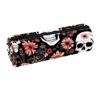 VAPOKF Daisies Dead Skull - Astuccio in pelle per penne, matite, monete, cosmetici, per studenti, cancelleria, scuola, ufficio