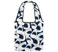 VAPOKF Danger Sharks - Borsa a tracolla da donna, in tela, grande, riutilizzabile, per scuola, lavoro, ufficio, viaggi, shopping, stile casual