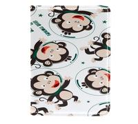 VAPOKF Divertente scimmia astronauta nello spazio porta passaporto portafoglio da viaggio in pelle custodia per carte di credito, 11,5 x 16,5 cm, Multi, 11.5x16.5cm/4.5x6.5 in, Vintage