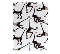 VAPOKF Divertente scimmia con coda lunga porta passaporto portafoglio da viaggio in pelle custodia per carte di credito, 11,5 x 16,5 cm, Multi, 11.5x16.5cm/4.5x6.5 in, Vintage