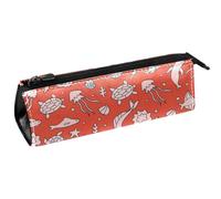 VAPOKF Doodle Underwater World, astuccio per cancelleria, astuccio per matite, cosmetici, borsa compatta con cerniera, Multi, 5.5 ×6 ×20CM/2.2x2.4x7.9 in, Organizer per borse