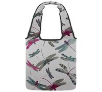 VAPOKF Dragonfly - Borsa a tracolla da donna, in tela, grande, riutilizzabile, per scuola, lavoro, ufficio, viaggi, shopping, stile casual