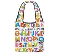 VAPOKF Fantastici borse in tela con lettere dell'alfabeto, borse a tracolla da donna, borsa a tracolla riutilizzabile per scuola, lavoro, ufficio, viaggi, shopping, casual