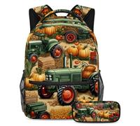 VAPOKF Farm Havest - Set di zaini per la scuola, con zucca, pomodori, patate, per adolescenti, ragazze, ragazzi, bambini, con astuccio per scuola elementare e secondaria, Multi, Taglia unica, Set di