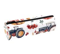 VAPOKF Farm Pumpkin Mais Grano Colture Barile in Pelle Portapenne Astuccio Portamatite Portamonete Cosmetici Borsa per il Trucco per Studenti Cancelleria Scuola U