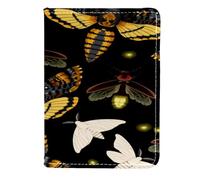 VAPOKF Flying Moths Firefly Porta passaporto da viaggio in pelle custodia per carte di credito, 11,5 x 16,5 cm, Multi, 11.5x16.5cm/4.5x6.5 in, Vintage
