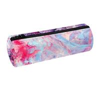VAPOKF Fractal Blue Pink Art Texture Astuccio in pelle per penne e matite, portamonete, trousse per trucchi per studenti, cancelleria per scuola, ufficio, Multi, 20x6.3cm/7.9x2.5in, Astuccio per