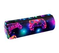 VAPOKF Gamepad luminosi Joystick da gioco in pelle PU barile penna astuccio portamonete borsa cosmetica borsa per il trucco per studenti cancelleria scuola lavoro ufficio archiviazione, Multi,