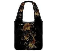 VAPOKF Golden Koi Carps and Lotus Tote Bags - Borsa a tracolla da donna, grande, riutilizzabile, per scuola, lavoro, ufficio, viaggi, shopping, stile casual