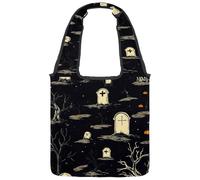 VAPOKF Halloween Graves Dead Tree Pumpkins Canvas Tote Borse, Borse a tracolla da donna, grande borsa riutilizzabile per il trasporto borsa a tracolla per scuola, lavoro, ufficio, viaggi, shopping