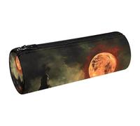 VAPOKF Halloween Night Castle Pen Pencil Case Coin Purse Cosmetic Makeup Bag per studenti Cancelleria Scuola Ufficio Storage