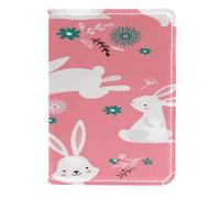VAPOKF Happy Easter Bunny porta passaporto da viaggio in pelle porta carte di credito, 11,5 x 16,5 cm, Multi, 11.5x16.5cm/4.5x6.5 in, Vintage