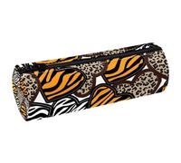 VAPOKF Heart of Animal - Astuccio in pelle con struttura a forma di animale, per penne, matite, monete, cosmetici, articoli di cancelleria per studenti, scuola, ufficio, Multi, 20x6.3cm/7.9x2.5in,