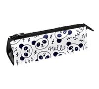 VAPOKF Hello Panda - Astuccio per penne, cancelleria, matite, cosmetici, borsa compatta con cerniera, Multi, 5.5 ×6 ×20CM/2.2x2.4x7.9 in, Organizer per borse