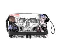 VAPOKF Howl at The Moon - Trousse per cosmetici a tre con scritta divertente per donne e ragazze, borsa da viaggio per trucchi e trucchi, con scomparto per pennelli, Multicolore 13, 27x15x14 cm