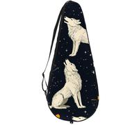 VAPOKF Howling Wolves Moon - Custodia per racchette da tennis, per racchette da tennis, può contenere fino a 2 racchette