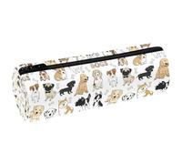 VAPOKF I Love Dogs and Bones - Astuccio portapenne in pelle ecologica in poliuretano, organizer per cancelleria per studenti, per donne, ragazze, ragazzi, bambini, scuola e ufficio, Multi, 20x6.3x6.3