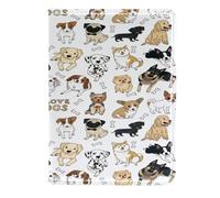 VAPOKF I Love Dogs and Bones - Custodia per passaporto da viaggio, in pelle, 11,5 x 16,5 cm, Multi, 11.5x16.5cm/4.5x6.5 in, Vintage