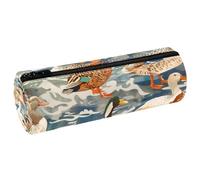 VAPOKF Indian Runner Ducks - Astuccio in pelle per penne e matite, portamonete, cosmetici, per studenti, cancelleria, scuola, ufficio, Multi, 20x6.3cm/7.9x2.5in, Astuccio per matite