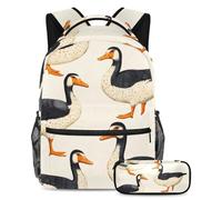 VAPOKF Indian Runner Ducks - Set di zaini per la scuola per adolescenti, ragazze, ragazzi, bambini, zaino con astuccio per scuola elementare secondaria, Multi, Taglia unica, Set di zaini per la scuola