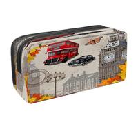 VAPOKF Kisses Paris Eiffel Torre Eiffel - Astuccio portapenne, con chiusura lampo, per ragazzi e ragazze, per la scuola e l'ufficio, per la scuola, Poster London Red Bus Big Ben,