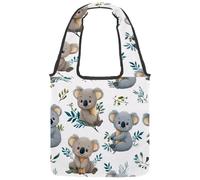 VAPOKF Koala Climb on Wooden Stake Canvas Tote Bags Donne Borse a Spalla Grande Borsa Riutilizzabile Borsa a Tracolla per Scuola Lavoro Ufficio Viaggi Shopping Casual