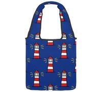 VAPOKF Lighthouse Doodle Pattern Canvas Tote Bags Donne Borse a Spalla Borsa Grande Riutilizzabile Borsa a Tracolla per Scuola Lavoro Ufficio Viaggi Shopping Casual