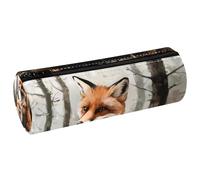 VAPOKF Little Fox Cub and Mother - Astuccio in pelle per penne, matite, monete, cosmetici, per studenti, cancelleria per scuola, ufficio