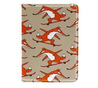 VAPOKF Little Fox - Custodia per passaporto, in pelle, 11,5 x 16,5 cm, Multi, 11.5x16.5cm/4.5x6.5 in, Vintage