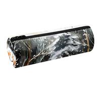 VAPOKF Little Foxes on Snow - Astuccio in pelle per penne, matite, monete, cosmetici, articoli di cancelleria per studenti, scuola, ufficio