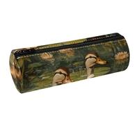 VAPOKF Lotus Leave Indian Runner Ducks - Astuccio portapenne in pelle PU, organizer per cancelleria per studenti, per donne, ragazze, ragazzi, bambini, scuola e ufficio, Multi, 20x6.3x6.3 CM, Astuccio